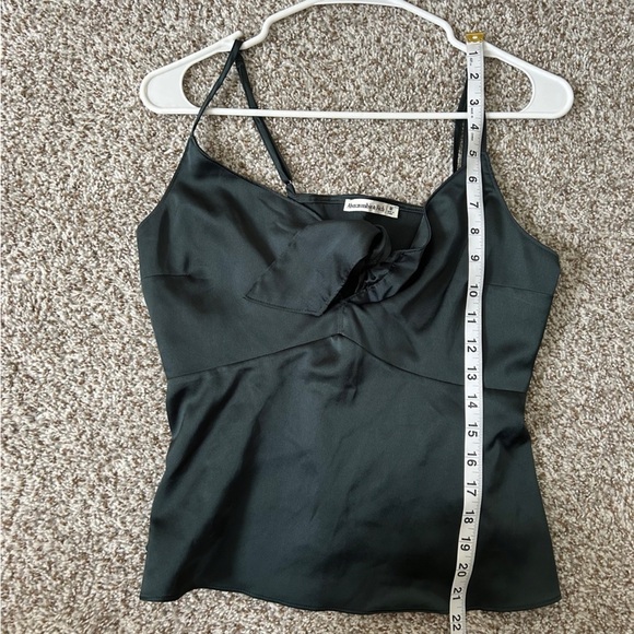 Abercrombie & Fitch Green Tie Front Spaghetti Strap Blouse Casual Holiday Medium - Picture 5 of 6